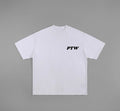 PTW Wave Tee in White - front view, minimalist white streetwear tee