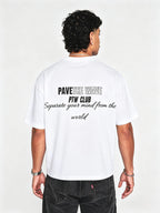 PTW Wave Tee White - detail shot, wave graphic streetwear essential