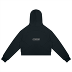 PTWCLUB Form Cropped Zip Hoodie — Black back view