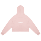 PTWCLUB Form Cropped Zip Hoodie — Light Pink back view