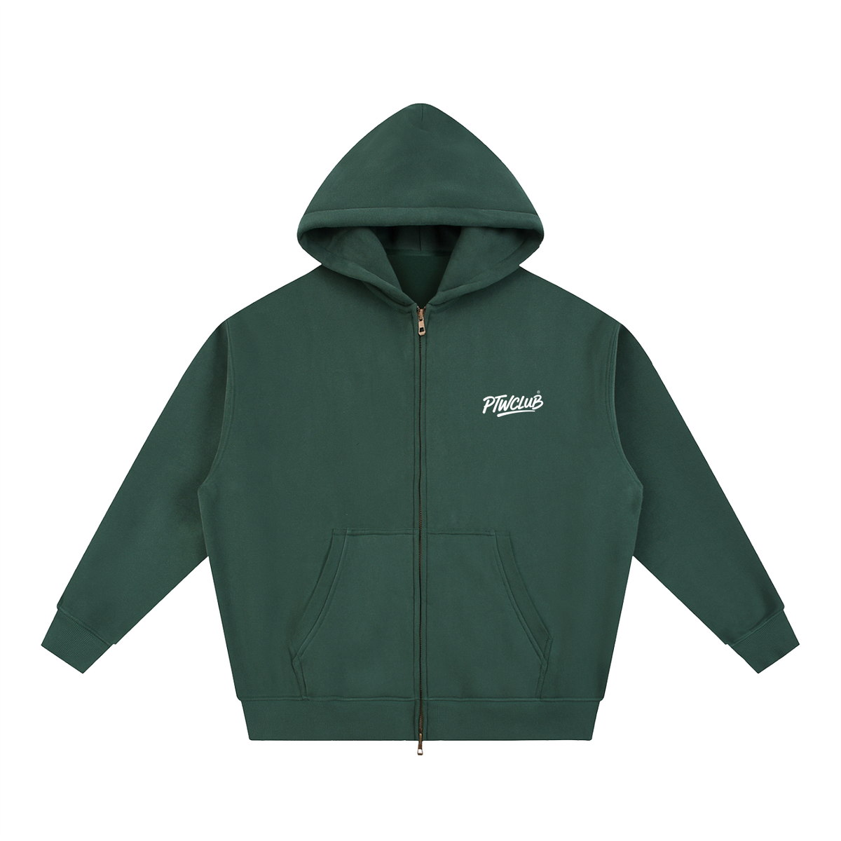 PTW Essential Zip Hoodie — Dark Green