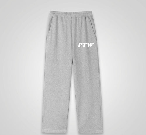 PTW Essential Straight Leg Sweatpants in Steel Grey - front view, grey streetwear joggers