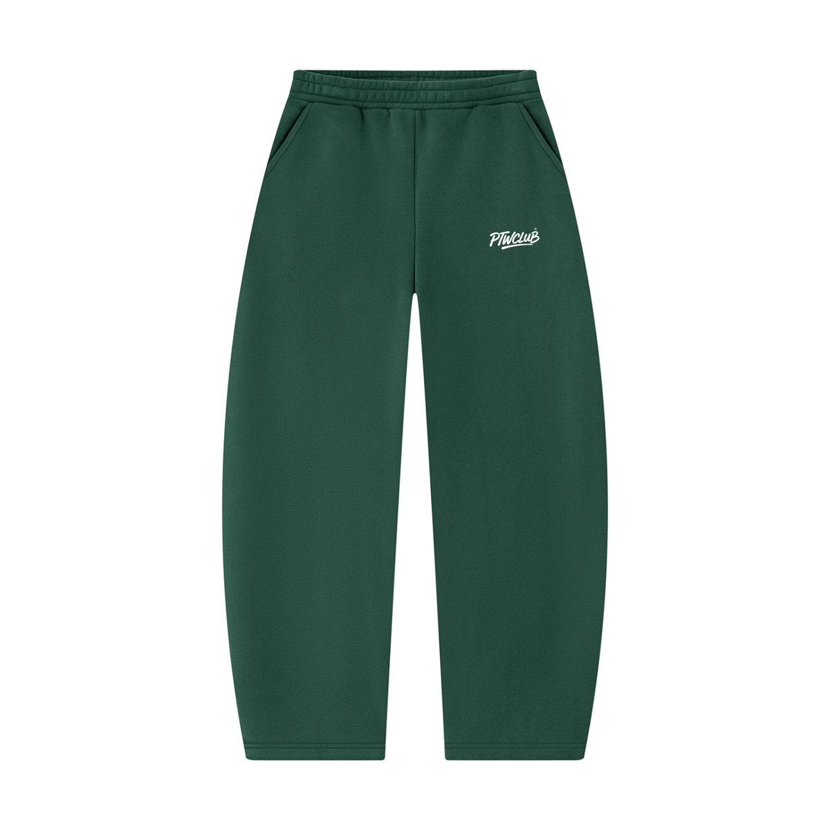 PTW Essential Barrel-Leg Sweatpants — Dark Green