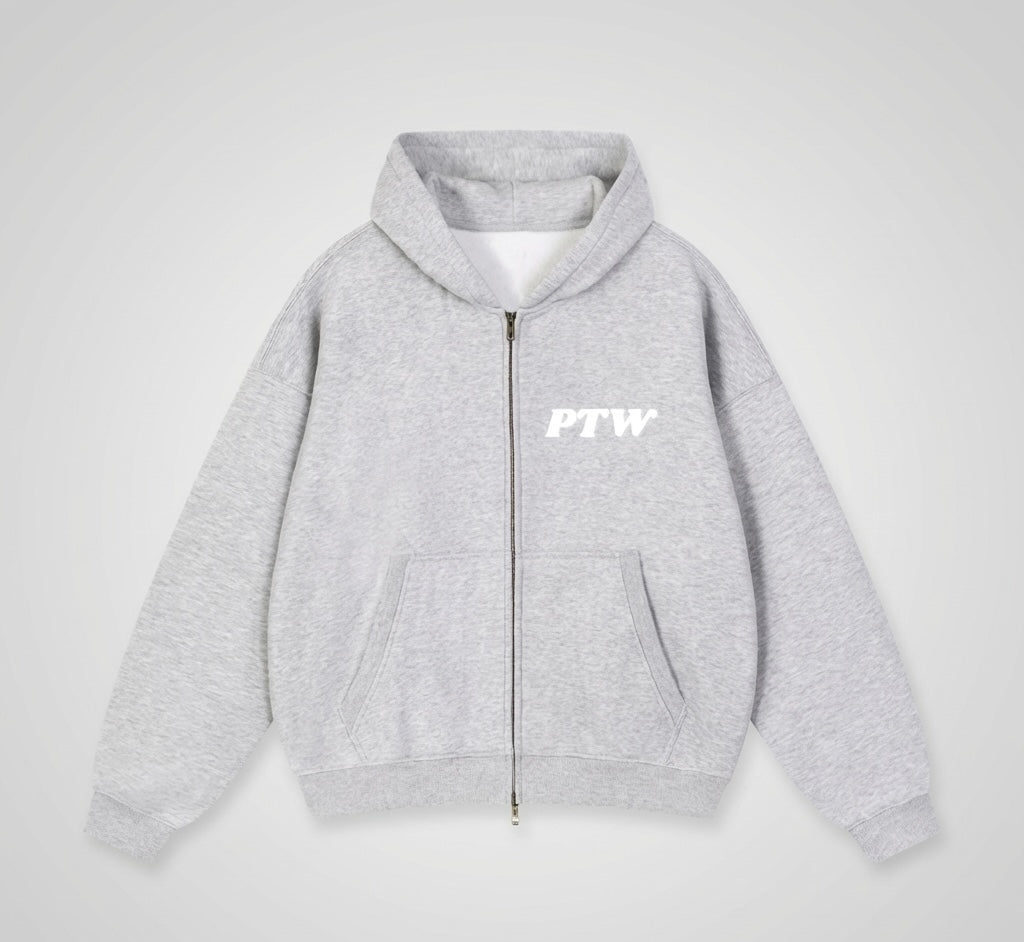 GREY PTW Essential Zip Hoodie