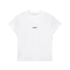 PTWCLUB Bodycon Crewneck T-Shirt — White front view