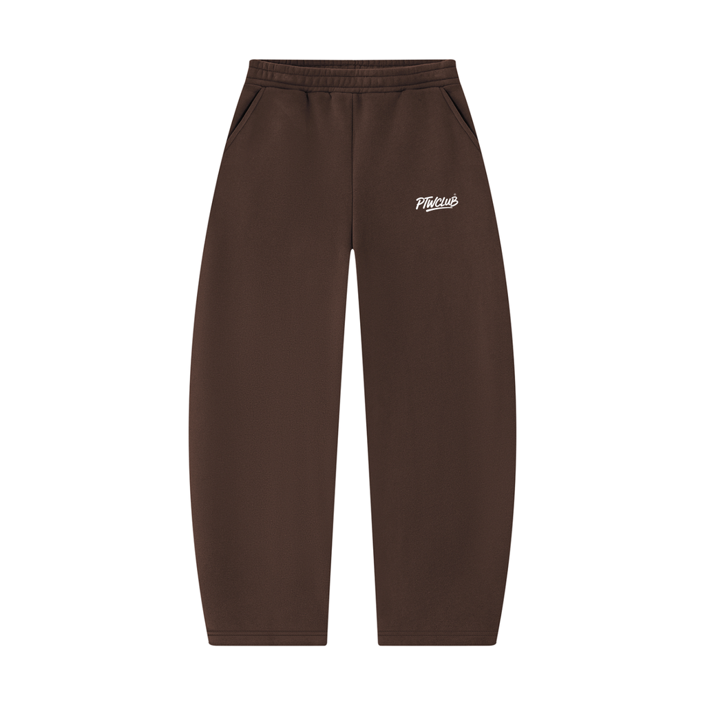 PTW Essential Barrel-Leg Sweatpants — Coffee