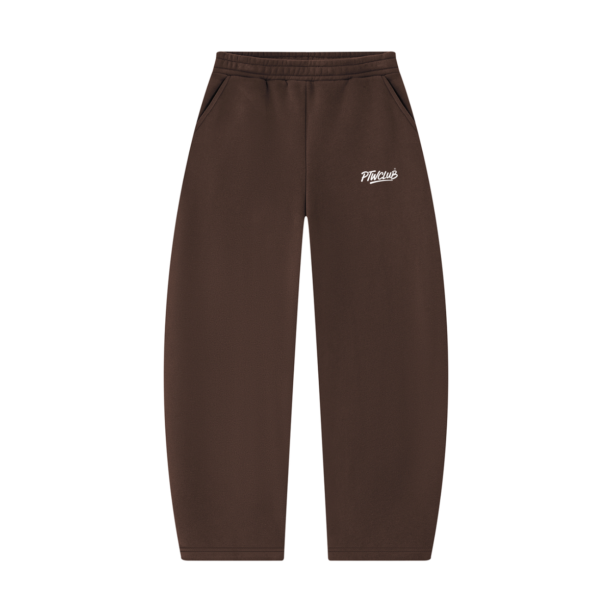 PTW Essential Barrel-Leg Sweatpants — Coffee