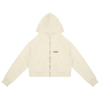 PTWCLUB Form Cropped Zip Hoodie — Mild Apricot front view