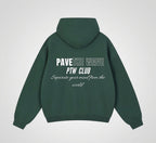 PTW Essential Zip Hoodie in Forest Green - back view, minimalist forest green hoodie