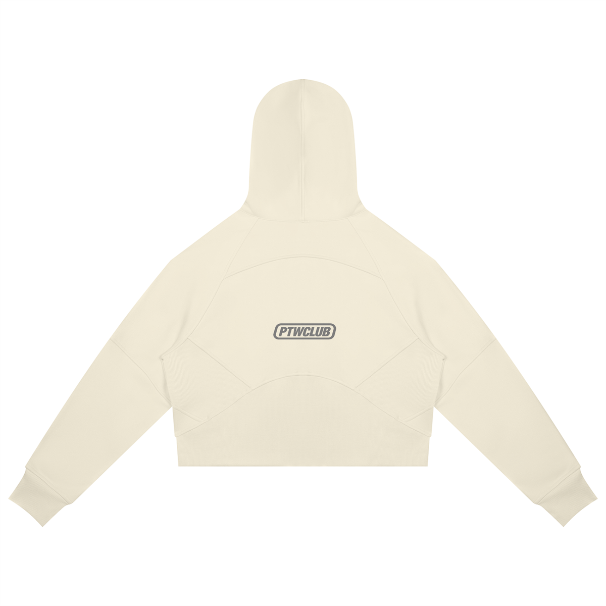 PTWCLUB Form Cropped Zip Hoodie — Mild Apricot back view