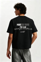 PTW Signature Tee Jet Black - detail close-up, premium cotton streetwear