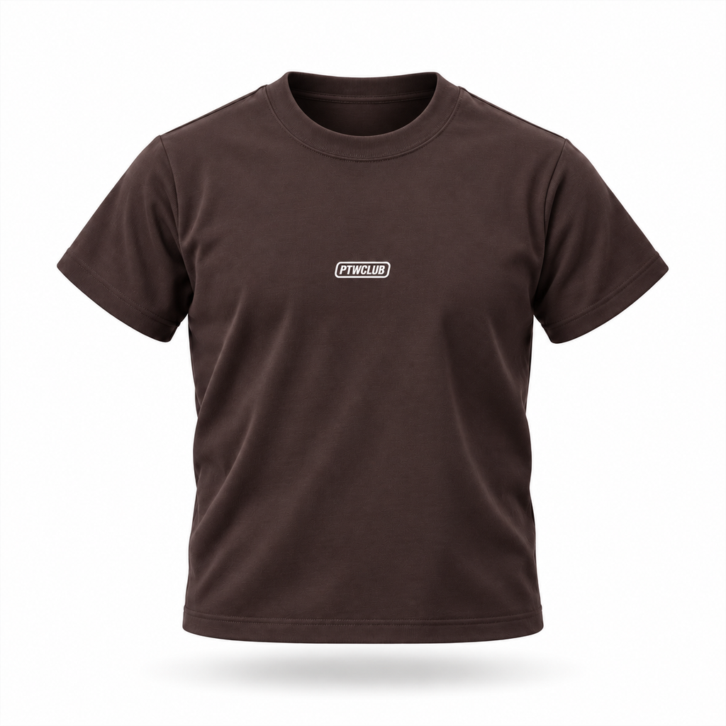 PTWCLUB Bodycon Crewneck T-Shirt — Brown