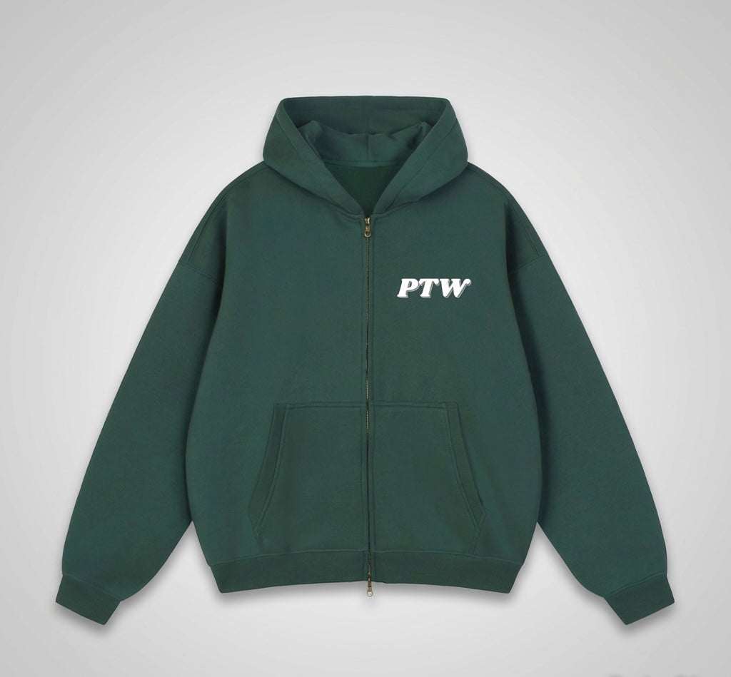PTW Essential Zip Hoodie - Forest Green