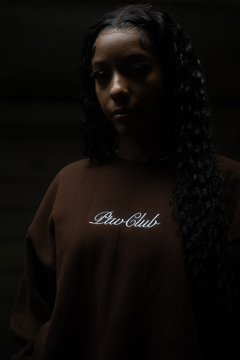 PTWCLUB Signature Boxy Crewneck — Heather Grey