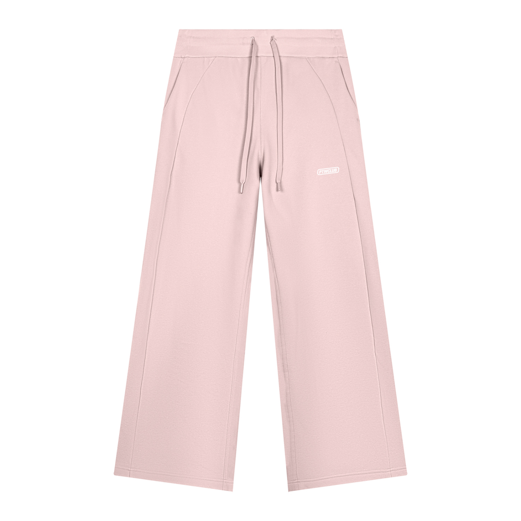 PTWCLUB Form Wide-Leg Sweatpants — Light Pink front view