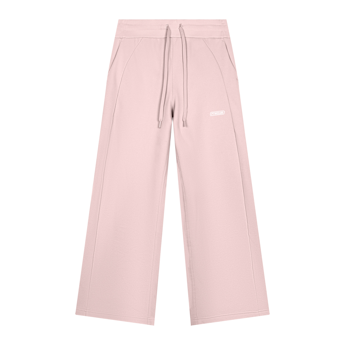 PTWCLUB Form Wide-Leg Sweatpants — Light Pink front view