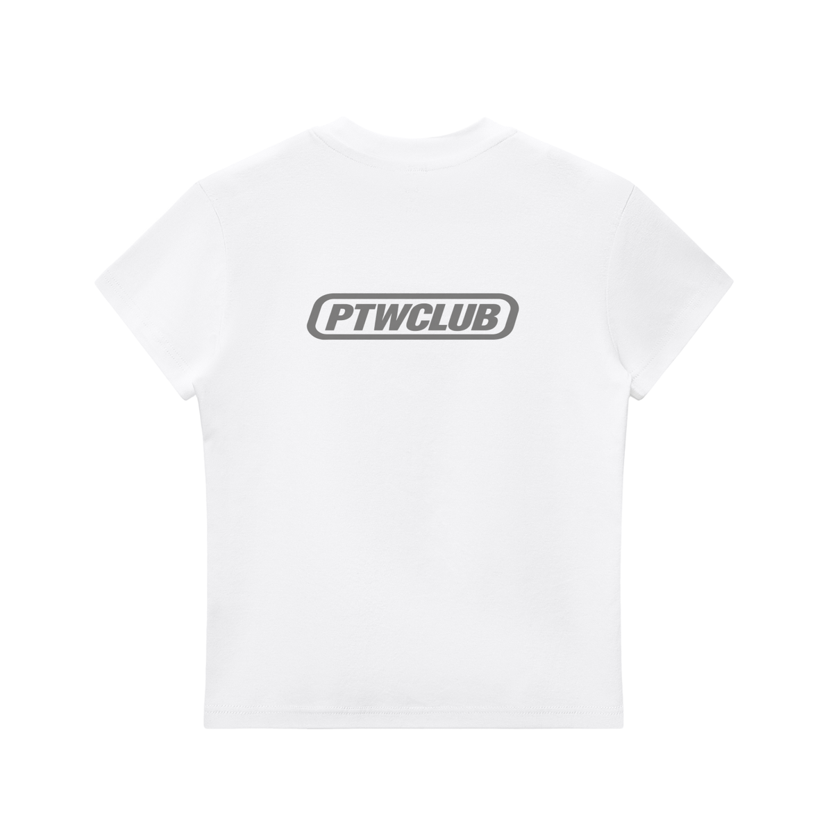 PTWCLUB Bodycon Crewneck T-Shirt — White back view