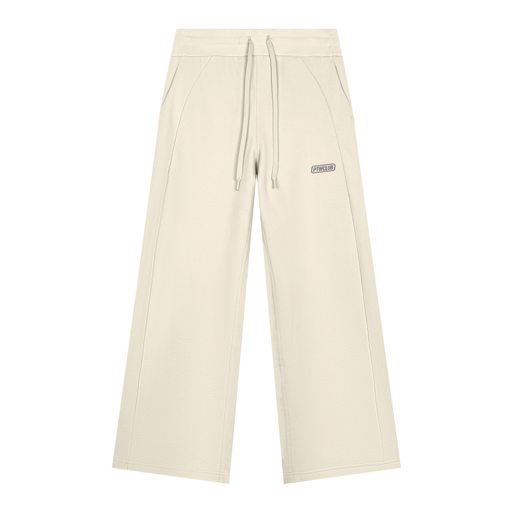 PTWCLUB Form Wide-Leg Sweatpants — Mild Apricot front view