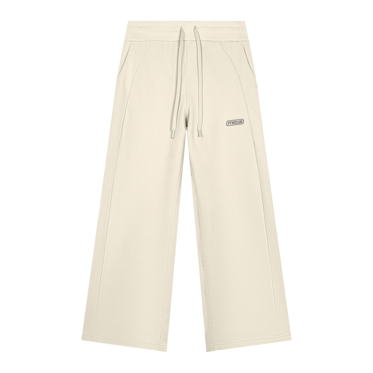 PTWCLUB Form Wide-Leg Sweatpants — Mild Apricot front view