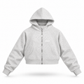PTWCLUB Form Cropped Zip Hoodie floating garment front view