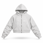 PTWCLUB Form Cropped Zip Hoodie floating garment front view
