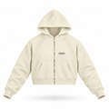 PTWCLUB Form Cropped Zip Hoodie floating garment front view
