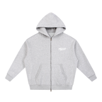 PTW Essential Zip Hoodie — Heather Grey / White Logo