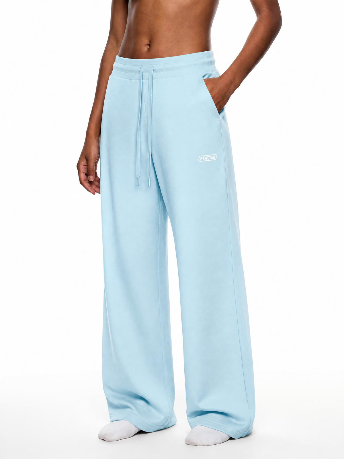 PTWCLUB Form Wide-Leg Sweatpants — Sky Blue