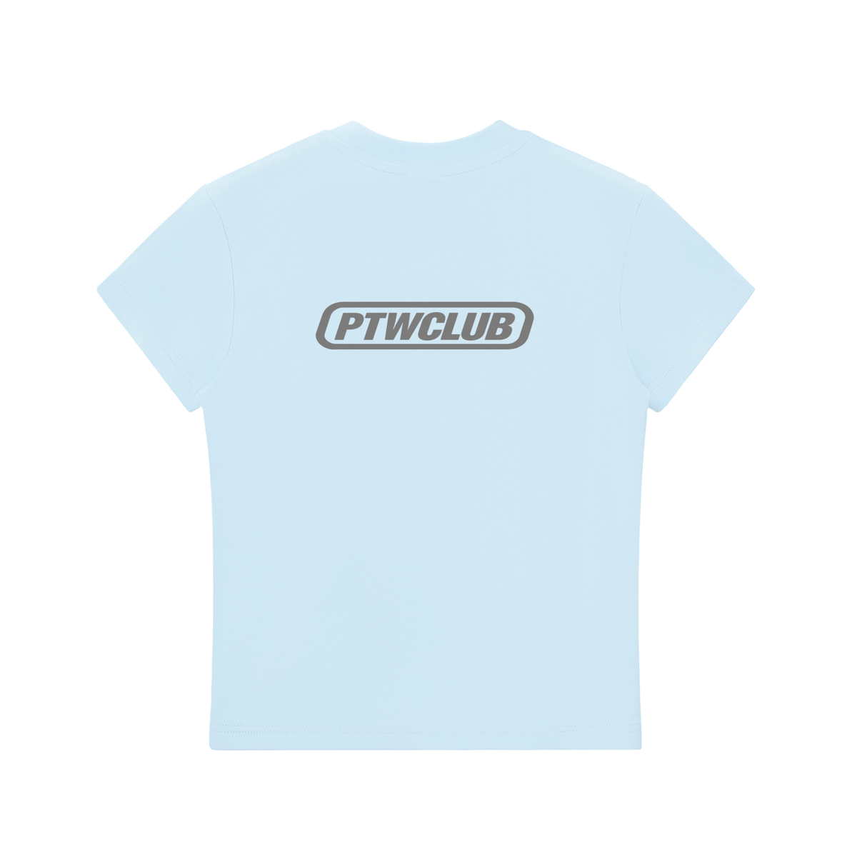 PTWCLUB Bodycon Crewneck T-Shirt — Blue back view