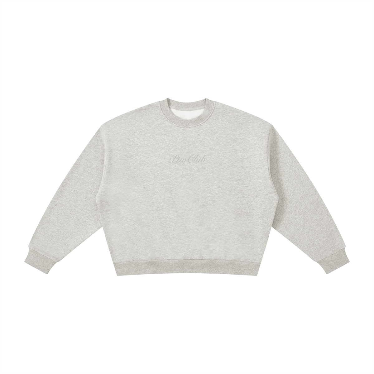 PTWCLUB Signature Boxy Crewneck — Heather Grey