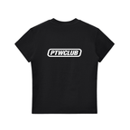 PTWCLUB Bodycon Crewneck T-Shirt — Black back view