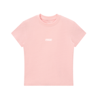 PTWCLUB Bodycon Crewneck T-Shirt — Pink front view