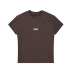 PTWCLUB Bodycon Crewneck T-Shirt — Brown front view