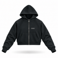 hoodie black floating garment front view