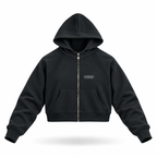 hoodie black floating garment front view
