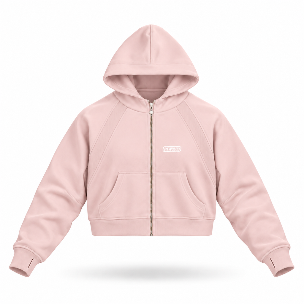 hoodie light pink floating garment front view