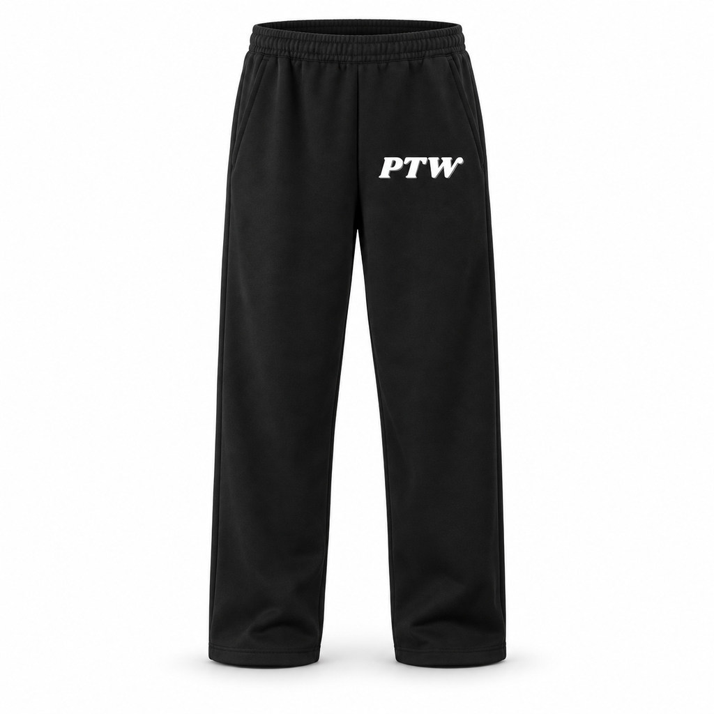 PTW Essential Straight-Leg Sweatpants — Jet Black floating garment front view