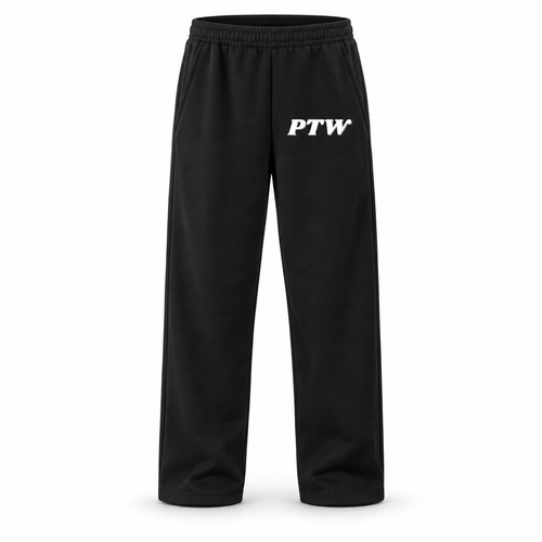 PTW Essential Straight-Leg Sweatpants — Jet Black floating garment front view