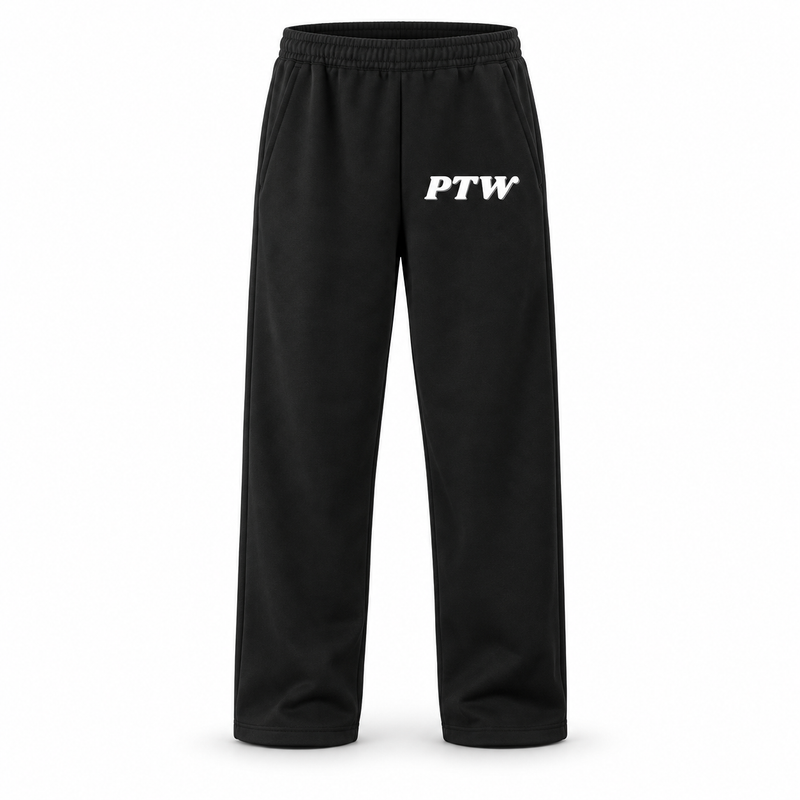 PTW Essential Straight-Leg Sweatpants — Jet Black floating garment front view