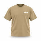 PTW Signature Tee — Camel floating garment front view
