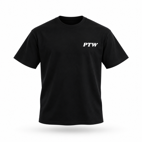PTW Signature Tee Jet Black floating garment front view