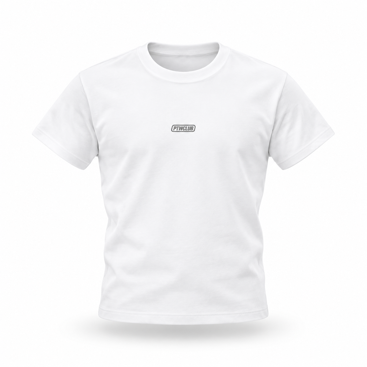 PTWCLUB Bodycon Crewneck T-Shirt floating garment front view