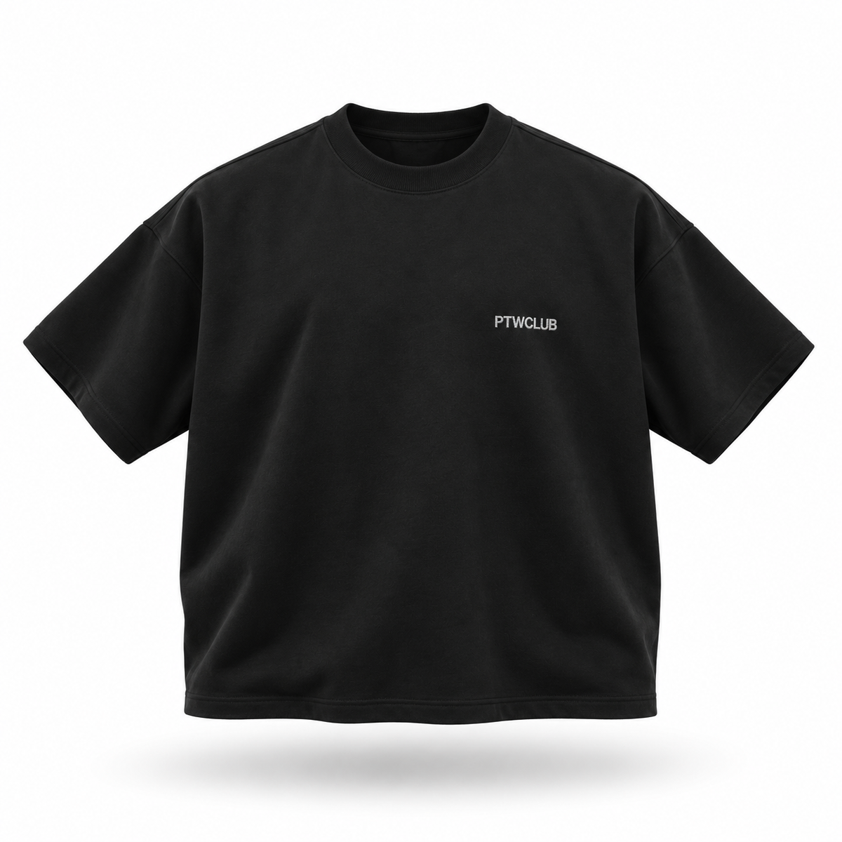 PTWCLUB boxy tee floating front — black