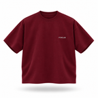 PTWCLUB boxy tee floating front — dark-red