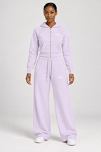 AI studio model preview: Light Purple PTWCLUB Form Wide-Leg Sweatpants, front view.